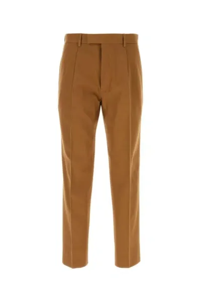 Zegna Man Caramel Cotton Blend Pant In Brown