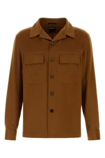 Zegna Pure Cashmere Overshirt In Multicolor