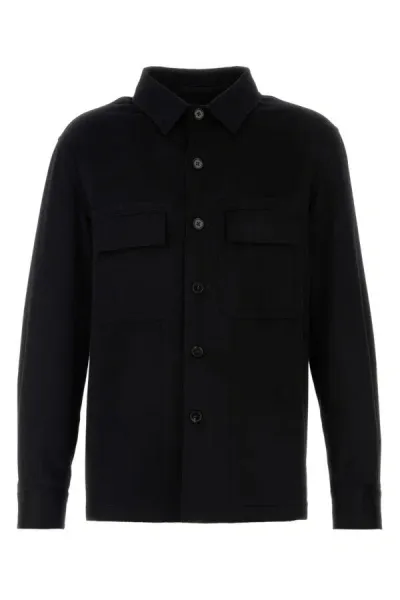 Zegna Man Oasi Cashmere Overshirt In Black