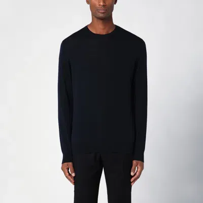 Zegna Navy Blue Wool Sweater