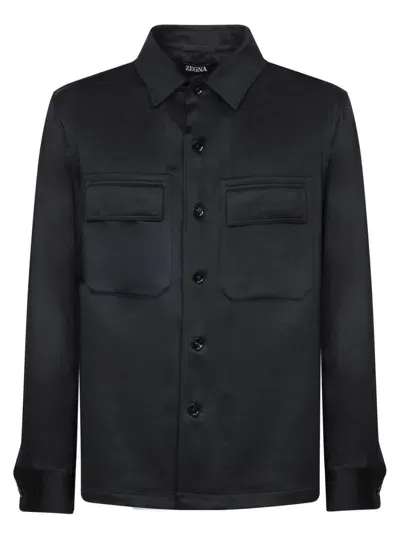 Zegna Oasi Cashmere Blue Overshirt