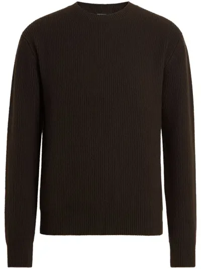 Zegna Oasi Cashmere Jumper In Brown