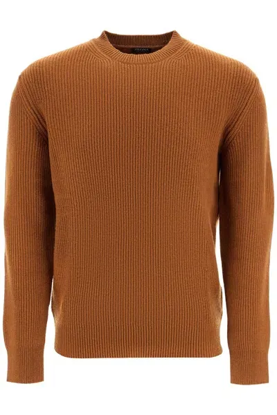 Zegna 'oasis Cashmere Ribbed In Beige