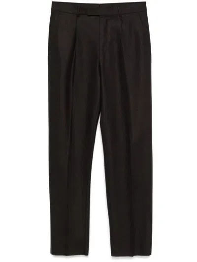 Zegna Pleat-detail Trousers In Brown