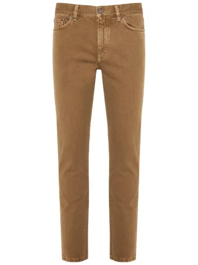 Zegna Roccia Denim Jeans In Brown