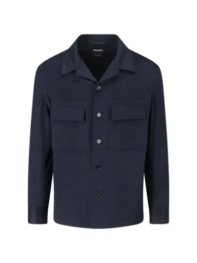 Zegna Shirts In Blue