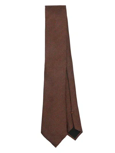 Zegna Silk Tie In Brown