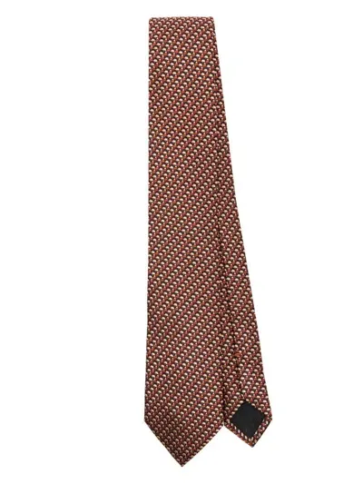 Zegna Silk Tie In Brown