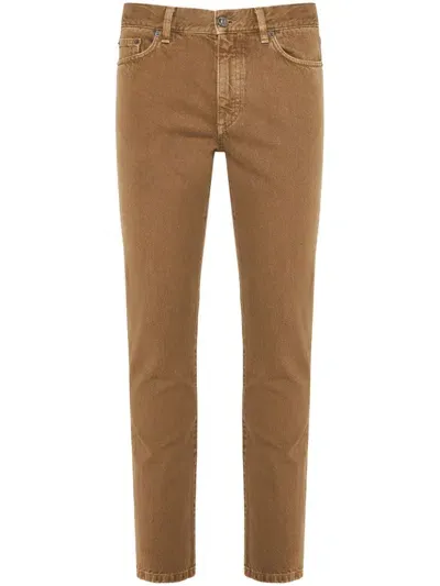 Zegna Skinny-cut Jeans In Brown