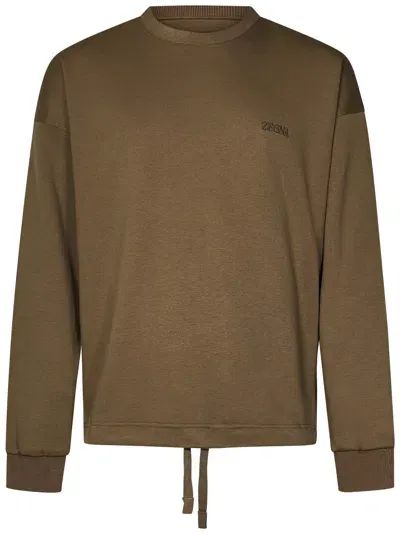 Zegna Sweatshirt In Brown