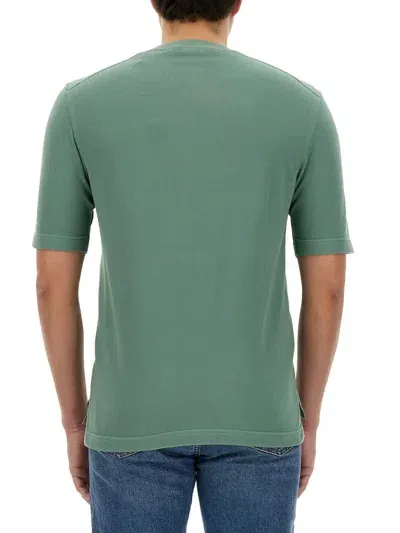 Zegna T-shirt With Logo In Blue