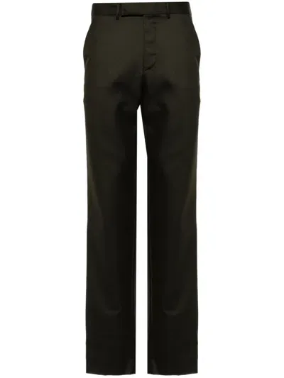 Zegna Tapered-leg Tailored Trousers In Brown