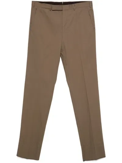 Zegna Tapered-leg Trousers In Brown