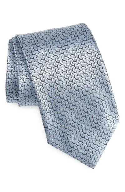 Zegna Ties Fili Geo Silk Tie In Blue