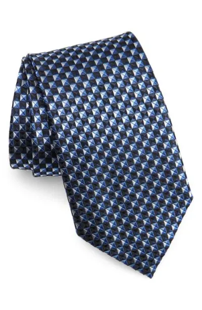 Zegna Ties Large Triangle Silk Tie In Blue