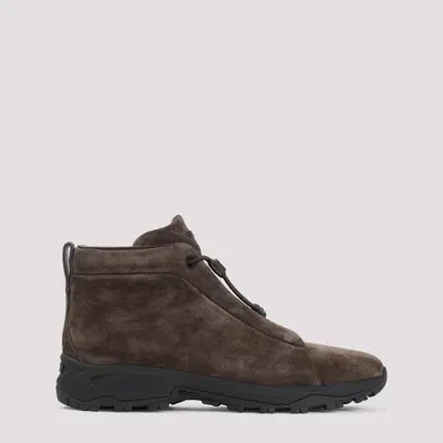 Zegna Triple Stitch Sneakers In Brown