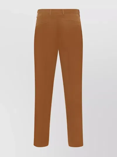 Zegna Trousers With Logo In Brown