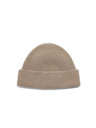 Zegna Turn-up Hem Knitted Beanie In Brown