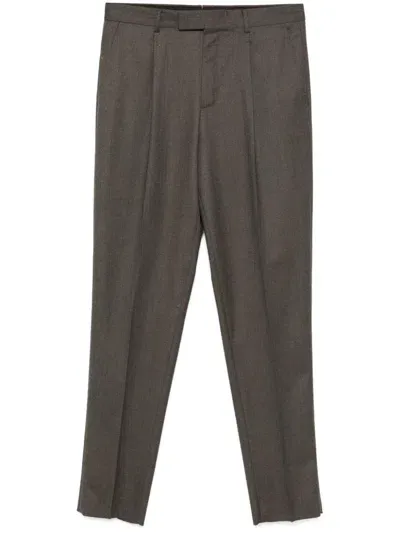 Zegna Wool Trousers In Brown