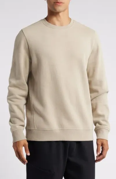 Zella Cloud Fleece Sweatshirt In Tan Aluminum