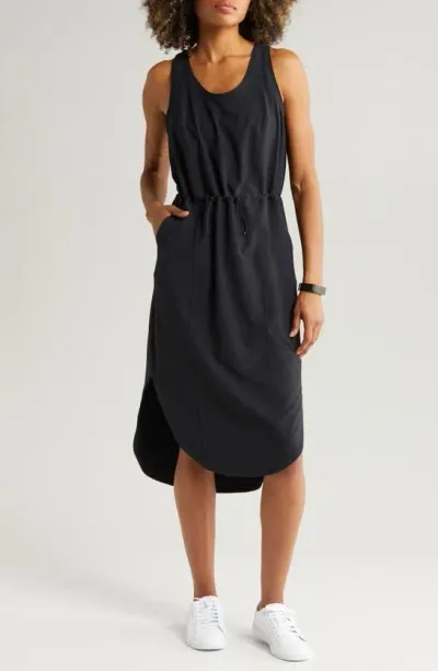 Zella In Flight Drawcord Waist Dress In Black