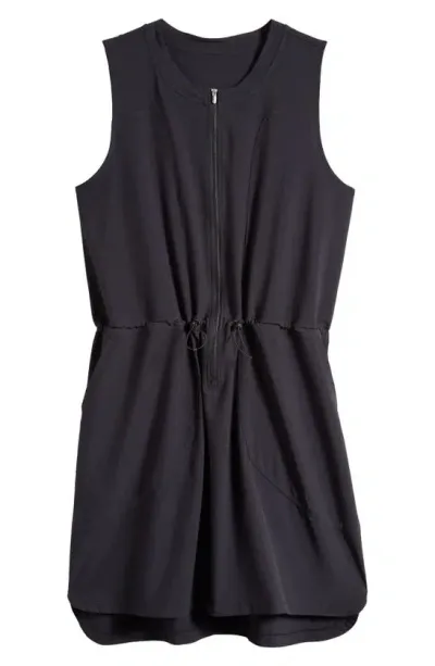 Zella In Flight Zip-up Minidress In Black