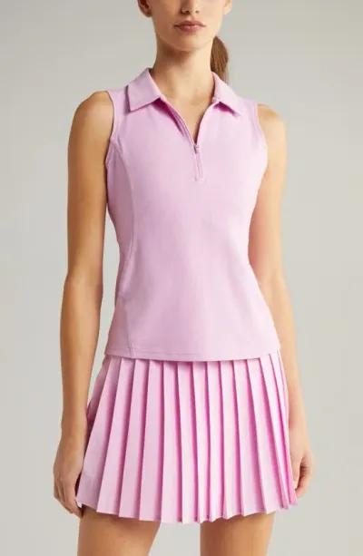 Zella Replay Half Zip Polo Tank In Purple Pastel