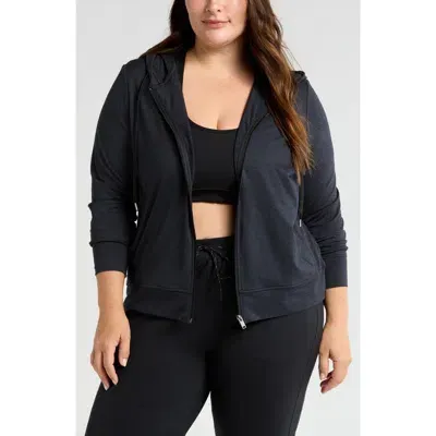 Zella Restore Soft Zip-up Hoodie In Black