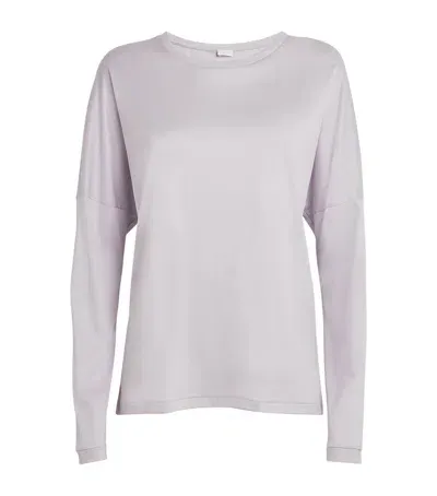 Zimmerli Sea Island Cotton Long-sleeve T-shirt In Purple