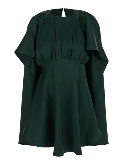 Zimmermann Eden Draped Satin Mini Dress In Green