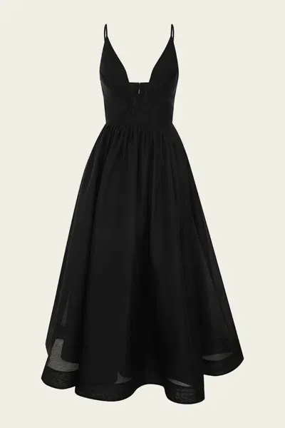 Zimmermann Illustration V Neck Midi Dress In Black