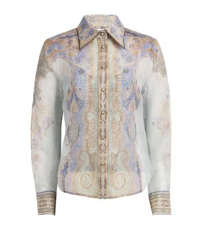 Zimmermann Linen-silk Eden Shirt In Multi