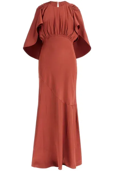 Zimmermann Maxi Dress Eden With Cape Sleeves In Red