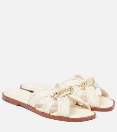 Zimmermann Prisma Leather Slides In White