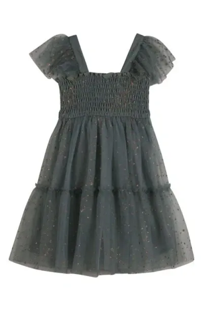 Zunie Kids' Flutter Sleeve Dress In Jade