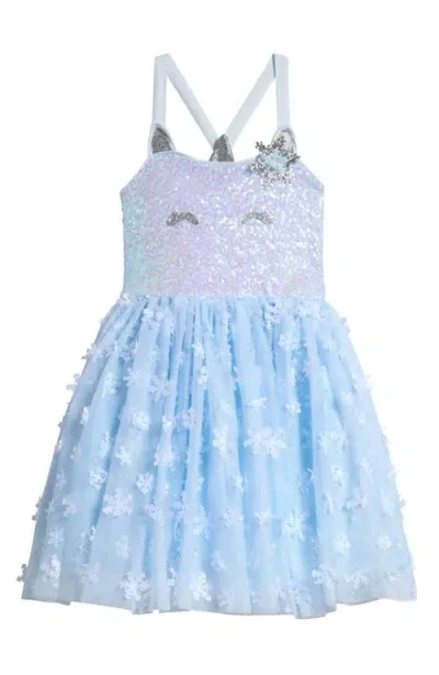 Zunie Kids' Sequin Glitter Party Dress In Blue