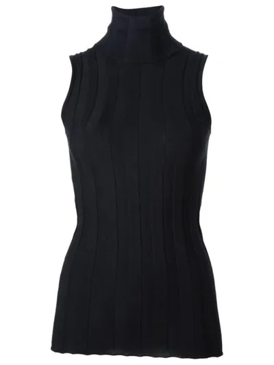 Derek Lam Sleeveless Cashmere & Silk Turtleneck In Black