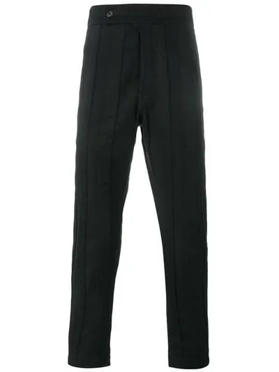 Ann Demeulemeester Detroyed Cotton Trousers In Black