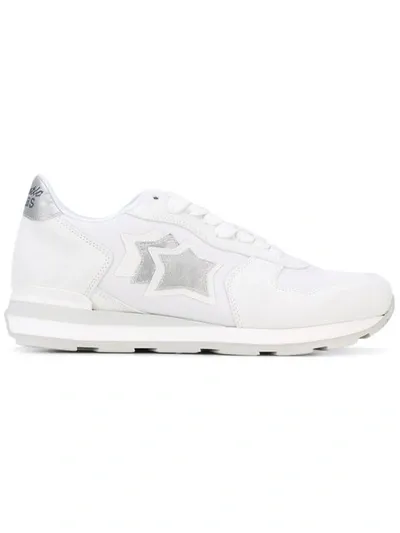 Atlantic Stars Vega White Leather And Fabric Sneaker In Bianco