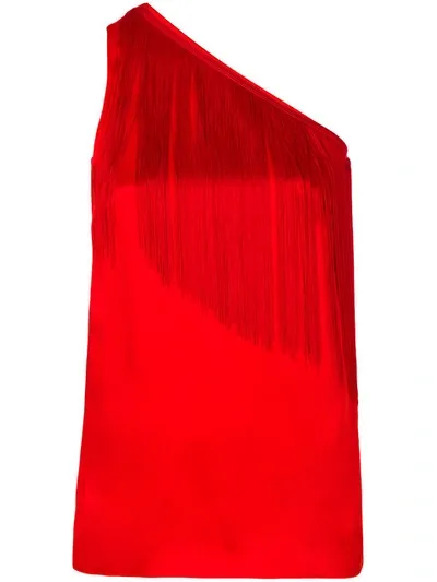 Stella Mccartney Asymmetrisches Top Mit Fransen In Red