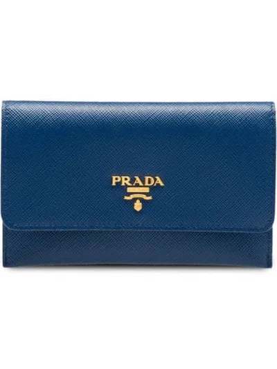 Prada Kartenetui Mit Klappe In Blue