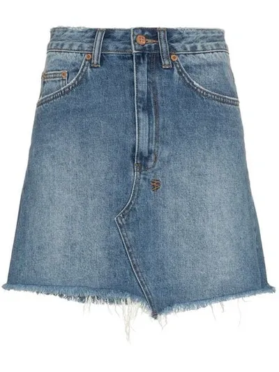 Ksubi Hi-line Mini Denim Skirt In Blue