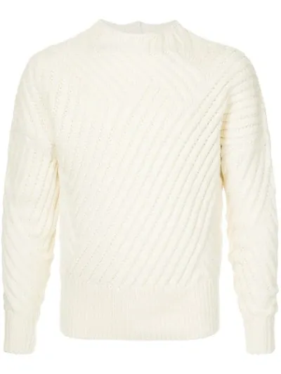 Cerruti 1881 Gerippter Pullover In White