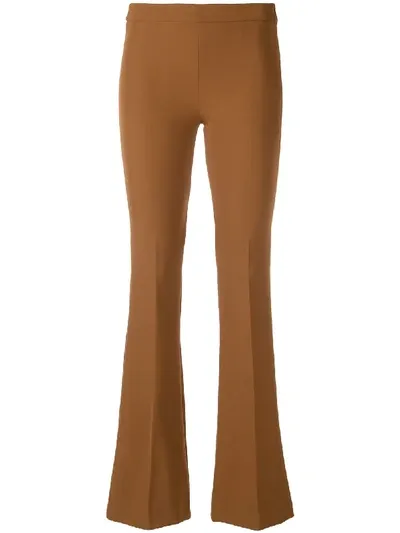 Blanca Skinny Flared Trousers In Brown