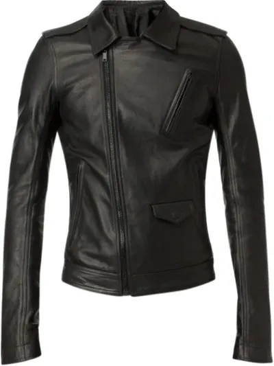 Rick Owens Drkshdw Point-collar Leather Jacket In Black