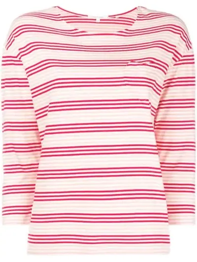 Chinti & Parker Striped Fitted Sweater In Pink