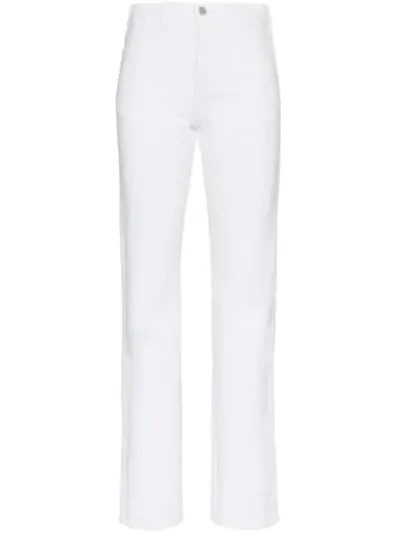 A_plan_application Mid Rise Straight Leg Jeans In White