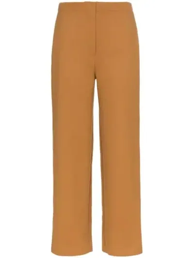 Roksanda Petra Wool Blend Trousers In Brown