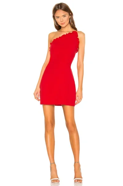 Superdown Elizabeth One Shoulder Dress In Red.