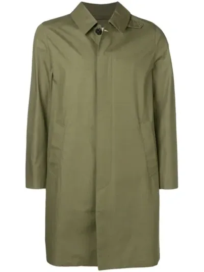 Mackintosh Khaki Cotton Storm System 3/4 Coat Gm-001bs In Green